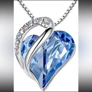 Leafael Necklaces for Women Infinity Love Heart Pendant with Birthstone Crystals